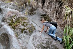Вулкан Локон (Lokon) — благообразного вида вспученность высотой в морскую милю. Детеныши до сей поры никогда не были ни в кальдере, ни в кратере вулкана, вот и решили мы приобщить молодежь к прекрасному. Спутниковые снимки обещали полный комплекс удовольствий — зеленые лужайки, желтые фумаролы, изумрудное озеро кислоты и легкий дымок спящего вулкана. Но или спутник смотрел не туда, или вулкан проснулся не вовремя...