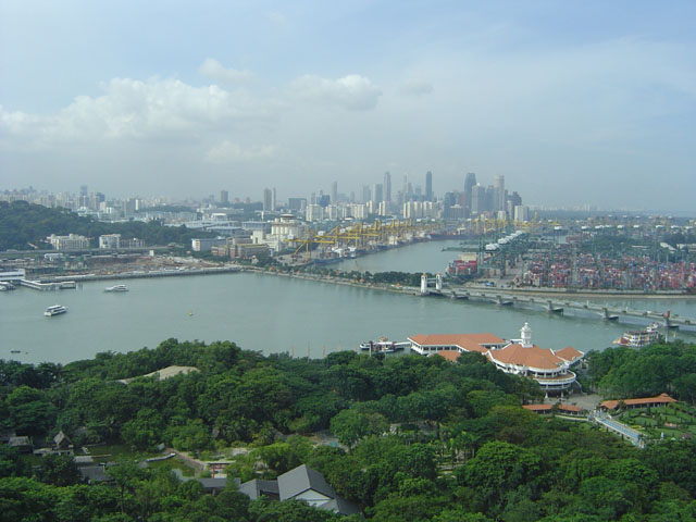А это вид на Сингапур с какой-то башни. Прямо по курсу центральные трущобы.
            